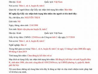 Giấy xác nhận tình trạng hôn nhân 12 giay xac nhan tinh trang hon nhan