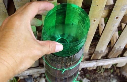 Cách trồng rau sạch bằng vỏ chai nhựa 7 tiếp theo cho chai nhựa tiếp theo vào